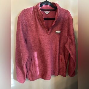 Eddie Bauer men’s sweatshirt maroon fleece inside front pocket size medium